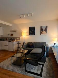 Furnished studio apartment; short-term rental possible.